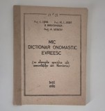 Mic Dictionar Onomastic Evreesc I Siva Carte rara