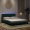 vidaXL Cadru de pat cu lumini LED, verde &icirc;nchis, 160x200 cm, catifea 3213790