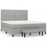 Cumpara ieftin Pat continental, gri deschis, 180x200 cm, material textil