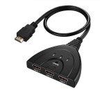 Switch HDMI cu 3 porturi, spliter/ multiplicator 3 dispozitive la 1 TV, cablu 50cm, calitate deosebita, Full HD, splitter, Active