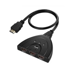 Switch HDMI cu 3 porturi, spliter/ multiplicator 3 dispozitive la 1 TV, cablu 50cm, calitate deosebita, Full HD, splitter