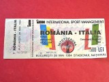 Bilet (F.RAR!-de colectie) meci fotbal care nu s-a mai jucat! ROMANIA - ITALIA (28.05.1994)-vezi foto pe spate