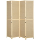 HOMCOM Paravan interior din bambus 4 panouri 180x180cm, separator de cameră pliabil și portabil, stil boem, lemn natural | Aosom Romania