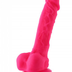 Dildo Realist Conectare KlicLok pentru Masini de Sex Hismith, Roz, 21 cm