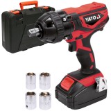 Yato YT-82804 - Masina de insurubat cu impact cu 1 acumulator Li-Ion 18 V 2 Ah patrat 1/2 inch 300 Nm - valiza plastic accesorii