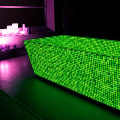 Mozaic fosforescent verde pentru decor glow in the dark, 30x30 cm foto