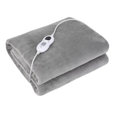 Patura cu incalzire electrica, flippy, 135 w, 180x130 cm, 6 trepte de incalzire, flanel, gri