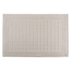 Covor Baie, Model Reliefat, Antiderapant, Bumbac, Culoare Bej, Dimensiuni 60x40cm