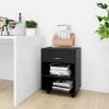 Dulap cu Roti Negru 46x36x59 cm PAL Mobilier Birou Depozitare