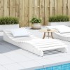 VidaXL Șezlong, alb, 205x70x31,5 cm, lemn masiv de pin 832581