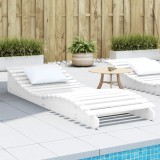 Șezlong vidaXL Alb, Lemn Masiv Pin, 205x70x31.5 cm, Ergonomic, Design modern, Gradina, Terasa, Piscina