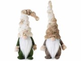 Set 2 figurine Mos Craciun textil multicolor cm13x9x38H