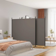 vidaXL Paravan de cameră cu 4 panouri, antracit, 698x180 cm, textil 350284
