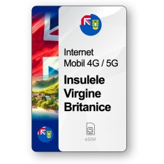eSIM Internet Insulele Virgine Britanice, valabil 7 zile, trafic 1 GB, Standard