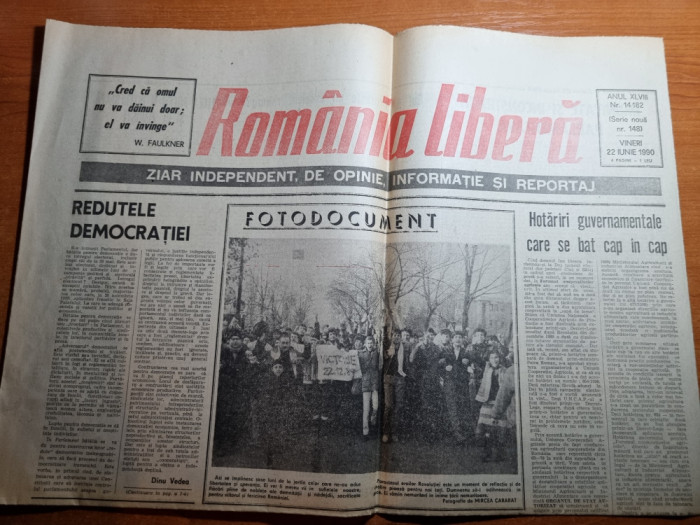 romania libera 22 iunie 1990-romania in optimile de finala la mondial