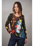 Cumpara ieftin Bluza Dama Multicoloră Talie Unică S-M-L, M&acirc;necă Lungă, Model Zen Ecliptic, Vascoză Poliester Elastan
