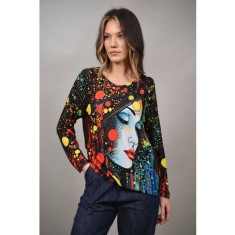 BLUZA SOFT CU MANECA LUNGA FATA ZEN ECLIPTIC TALIE UNICA Multicolora