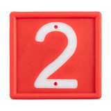 Cifre marcaj animale Kerbl, numarul 2, 10 buc, plastic rosu, lizibile, pentru curea gat