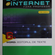 COMPUTER SI INTERNET FARA PROFESOR , WORD : EDITORUL DE TEXTE , VOLUMUL VI , 2011 *CONTINE CD