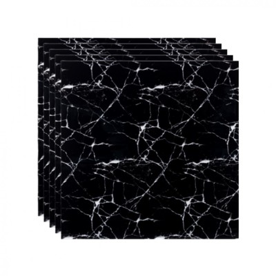 Комплект самозалепващи дунапренени тапети IPF, за стена, черен, 60x60 см, 1,8 кв.м, 5 бр foto