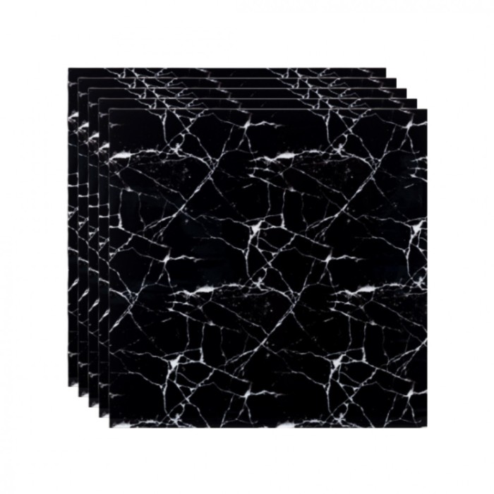 Комплект самозалепващи дунапренени тапети IPF, за стена, черен, 60x60 см, 1,8 кв.м, 5 бр
