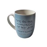 Cana, 360 ml, Alb/Albastru cu mesaj