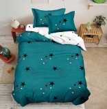 Cumpara ieftin Lenjerie Pat Bumbac Verde 4 Piese (200x155, 200x175, 55x75) Single