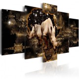 Cumpara ieftin Tablou - Golden Rhino 200x100 cm