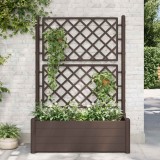 Cumpara ieftin Jardinieră de grădină cu spalier, cafeniu, 100 x 43 x 142 cm PP