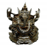 Statueta feng shui ganesh din lemn scluptat manual - 20cm