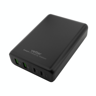 Accesorii auto si calatorie Vetter Smart Charging Station, 2 x PD USB-C up to 100W, 2 x Quick Charge 3.0, Black foto