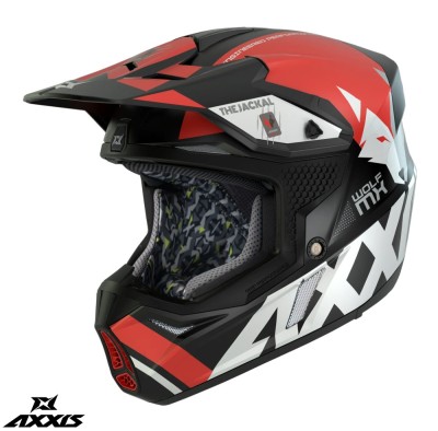 Casca off road pentru scuter - motocicleta Axxis model Wolf Jackal B5 rosu lucios Rosu lucios XS (53/54cm) foto
