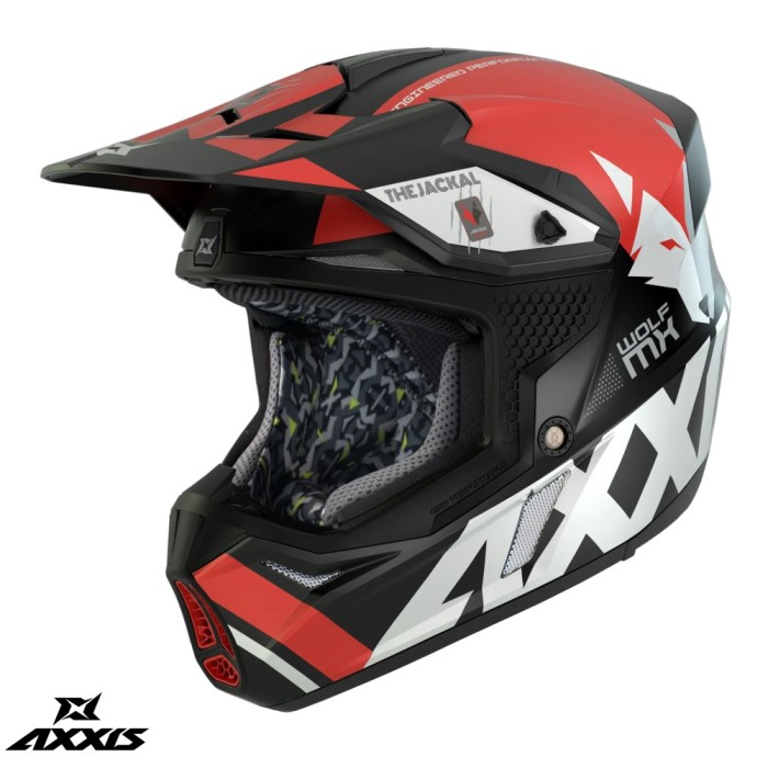 Casca off road pentru scuter - motocicleta Axxis model Wolf Jackal B5 rosu lucios Rosu lucios XS (53/54cm)
