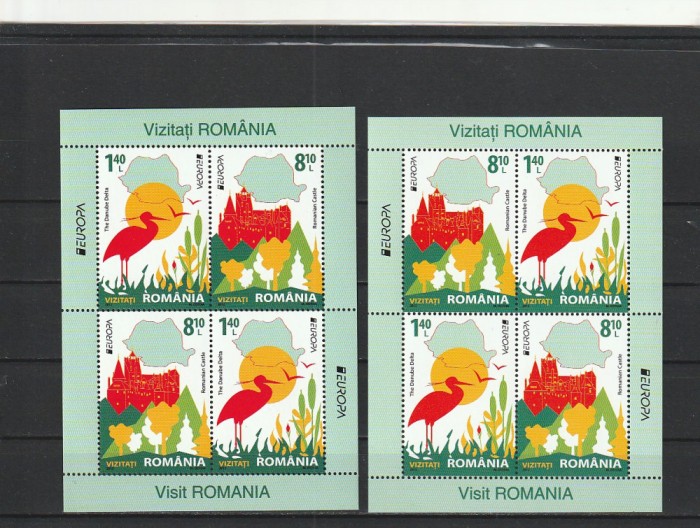 ROMANIA 2012 LP 1938 d EUROPA 2012 VIZITATI ROMANIA PERECHE DE BLOCURI MNH NEST