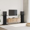 Gossi noptiere, 2 buc., negru, 30x30x80 cm, lemn prelucrat