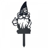 Decoratiune gradina / ghiveci Krodesign Angry Gnome KRO-1136, metal, inaltime 62 cm, VivaTechnix