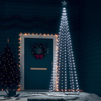 Decorațiune brad Crăciun conic 330 LED-uri alb rece 100x300 cm foto