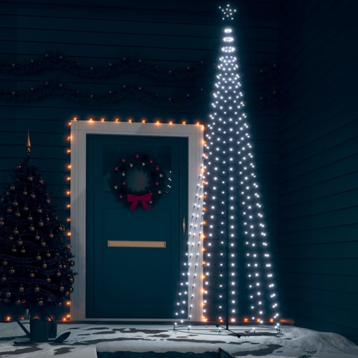 Decorațiune brad Crăciun conic 330 LED-uri alb rece 100x300 cm