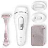 Epilator IPL Silk-expert Pro 3 PL3133, Braun, 3 trepte de viteza, Pentru picioare/fata/bikini, Alb