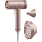 Uscator de par Philips Seria 8000 BHD837/10, 1400 W, ThermoShield Advanced, 3 trepte viteza, 7 trepte temperatura, Ingrijire cu ioni, Roz pudrat