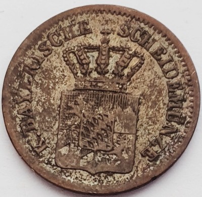 2451 Germania Bavaria 1 kreuzer 1870 Maximilian II km 873 foto