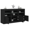 VidaXL Servantă cu lumini LED, negru, 123x37x67 cm