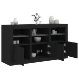 VidaXL Servantă cu lumini LED, negru, 123x37x67 cm