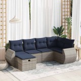 Gossi set mobilier gradina cu perne, 6 piese, gri, poliratan