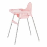 Scaun de masa telescopic pentru bebelusi si copii, eMazing, cu Suport picioare si Centura de siguranta, reglabil pe inaltime, Roz