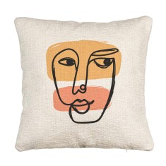 Perna Decorativa Canapea, Model Fata Femeie, 40x40 cm, Cu fermoar foto