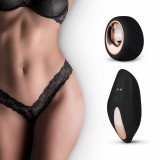 Bikini din Dantela cu Stimulator Clitoridian, Remote Control, 12 Moduri Vibratii, Silicon, USB, Negru