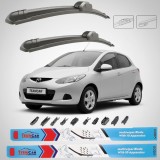 Cumpara ieftin Ștergătoare Mazda 2 DE 2007-2010 5 uși | Set Față Flat Premium &ndash; TeamCar&reg;