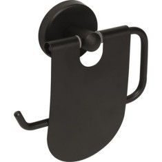 Suport din metal pentru hartie igienica, prindere cu adeziv, 203DY, negru mat, 120 mm