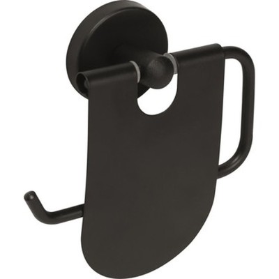 Suport din metal pentru hartie igienica, prindere cu adeziv, 203DY, negru mat, 120 mm foto